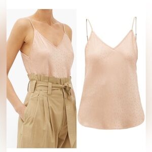 Mes Demoiselles Pink Silk Cami Polka Dot Pattern Tank Sz 36